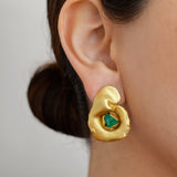 Aretes Fiba Esmeralda